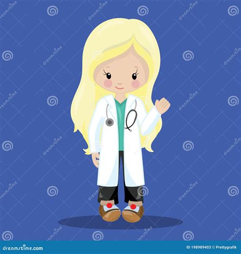 Medicine Department Doctor Girl Blonde 17 Stock Vector Illustration