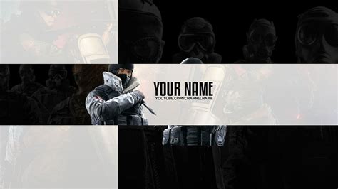 free rainbow six siege youtube banner template for photoshop siege gaming art free