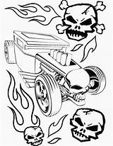 Hot Bone Flames sketch template