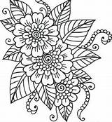Bold Coloring Pages Flowers Adults Bright Print sketch template