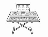 Piano Synthesizer Coloring Coloringcrew Music sketch template