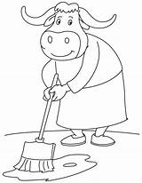 Coloring Bull Mopping sketch template
