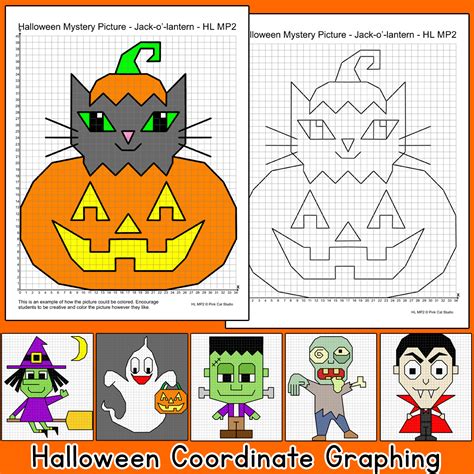 halloween coordinate graphing worksheets   grade