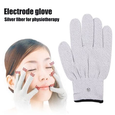 Breathable 1 Pair Fiber Electrotherapy Massager Electrode Gloves With