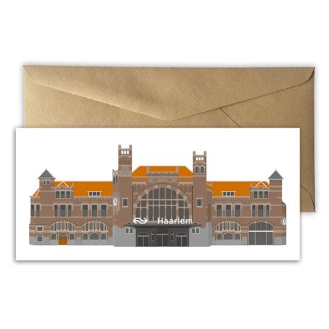 wenskaart station haarlem kaarten haarlem hollandse huisjes