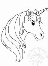 Unicorn Face Coloring Pages sketch template