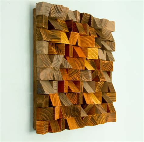 wood wall art geometric wood art industrial decor factory rust