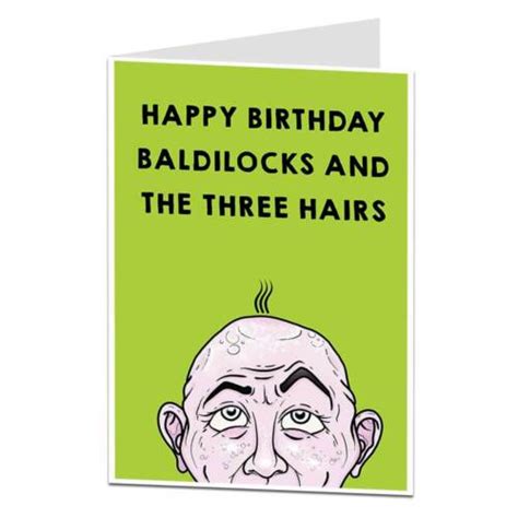 Funny Rude Birthday Card For Men Bald Joke Perfect For Dad Ebay