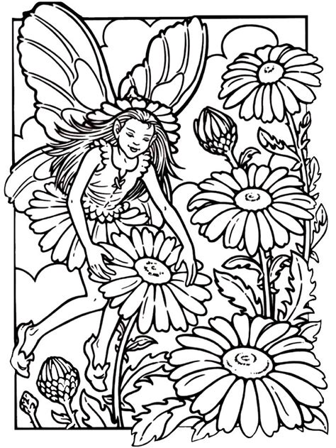 garden fairy coloring pages