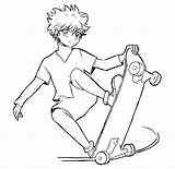 Killua Skateboard Zoldyck sketch template
