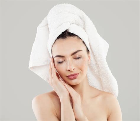 relaxing spa model portrait spa beauty face stock photo image