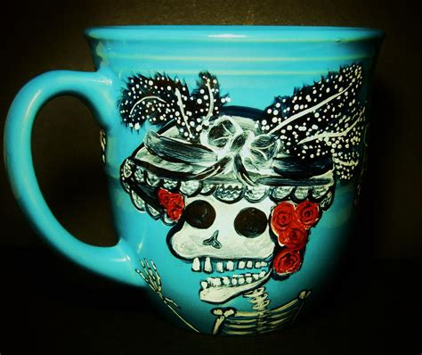 Skeletal Ladies Day Of The Dead Catrinas Mug By Inkydreamz On Deviantart