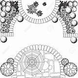 Symbols Landscape Plan Drawing Garden Floor Architectural Plant Architecture Plans Landscaping Vector Concept Draw Drainage Getdrawings Gutter Spring Stock Outdoor sketch template