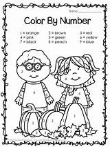 Color Kindergarten Number Pumpkin School Printables Numbers Math Activities Halloween Holidays Fun Coloring Work Preschool Pages Kids Morning Grade 1st sketch template