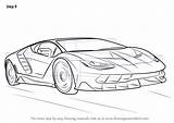 Lamborghini Centenario Drawingtutorials101 Lambo Zeichnung Tekenen Mademoiselle Karly Dessiner Croquis Aventador étape Afkomstig sketch template