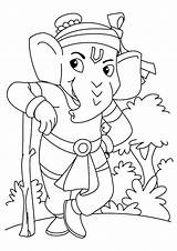 Coloring Ganesha Pages Hanuman Ganesh Kids Lord Sketch Drawing Standing Guard National Bala Sketches Rama Color Getdrawings Getcolorings Books Last sketch template
