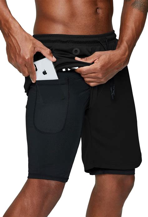 mens    running shorts gym workout quick dry mens shorts  phone pocket amazoncomau