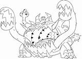 Guzzlord Morningkids Coloriages Soleil Pokémon Chimere Solgaleo Lune sketch template