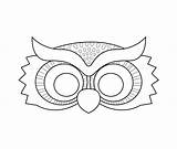 Owl Masque Hibou Masks Chouette Masques sketch template