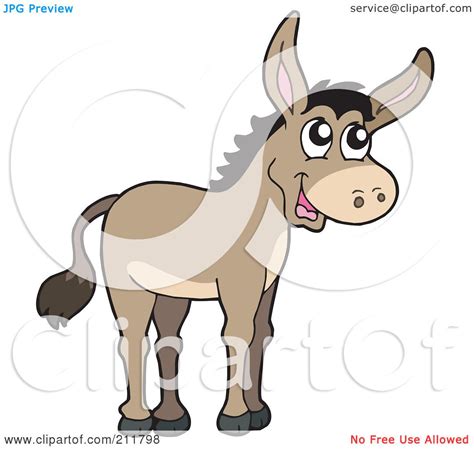 royalty  rf clipart illustration   cute donkey  visekart