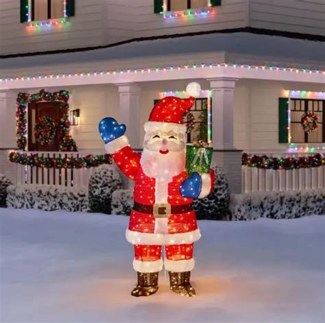 outdoor christmas yard decorations ft santa pre lit led lights xmas