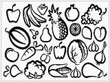 Buah Buahan Mewarnai Sayuran Papan sketch template