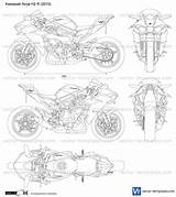 Kawasaki Ninja H2 Template Preview Vector Templates sketch template