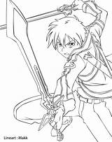 Kirito Sword Coloring Pages Drawing Swordsman Dual Lineart Sao 塗り絵 Deviantart Sketch アート Printable Clipart Getdrawings Color Popular Makk Library sketch template
