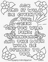 Coloring Bible Pages Ask Verse Matthew Kids Given Will Sheets Printable Jesus School 13 Color Verses Sunday Colouring Door Activity sketch template