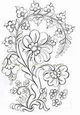Coloring Pages Flowers Embroidery Adult Line Drawing Drawings Color Designs Patterns Flower Pattern Printable Nakış Hand Ribbon Crewel Painting Colouring sketch template