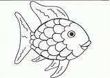 Fish Template Coloring Preschool Rainbow Comments sketch template