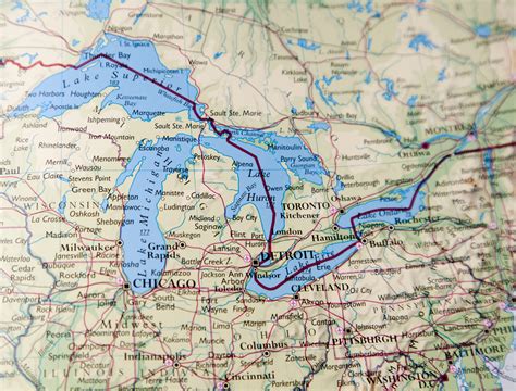 great lakes waterway map map  cities