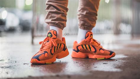 adidas yung   res orange shock yellow review  feet youtube