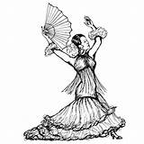 Flamenco Espagne Tänzerin Spanische sketch template