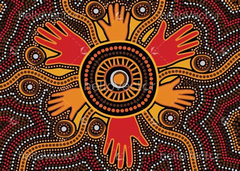 Aboriginal Art Design Of Hands In Vector Format Download Graphics