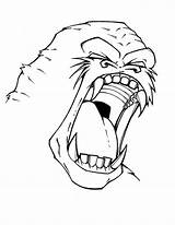 Monkey Angry Drawing Face Sketch Coloring Mouth Drawings Getdrawings sketch template