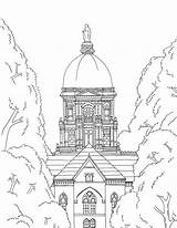 Dame Notre Coloring Dome Printable University Golden Adult Book sketch template