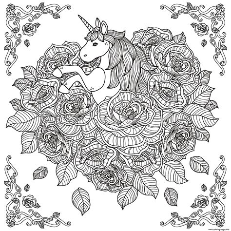 unicorn adult  kchung coloring page printable