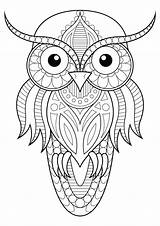 Owl Simple Patterns Coloring Owls Color Beautiful Pages Adults Adult Animals sketch template