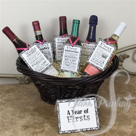 bridal shower wine basket gift set   tags  shower card bridal
