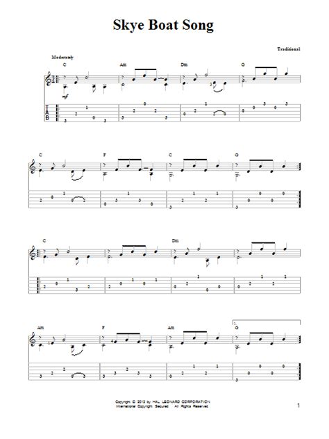 the skye boat song by mark phillips easy guitar tab guitar instructor
