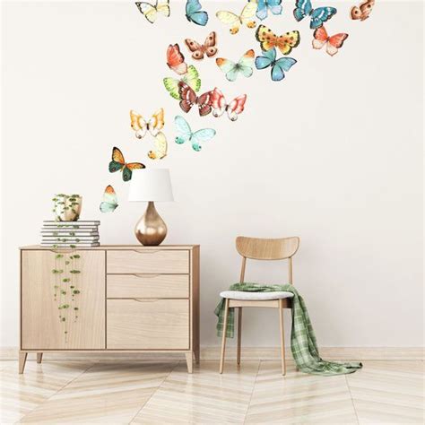 butterfly wall decals made from peel and stick wallpaper etsy unique