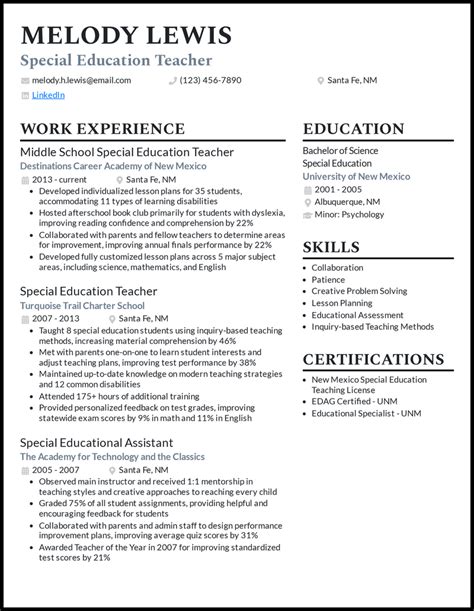 teacher resume examples  worked