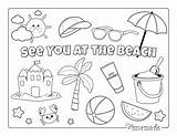 Coloring Summer Pages Beach Color Items Kids Easy Adults Printable Printables sketch template