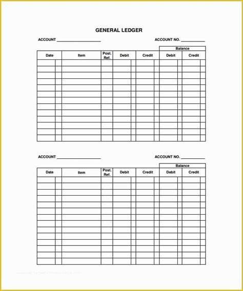 ledger sheet template    sample ledger paper templates