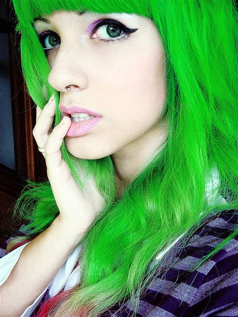 color fashion green green eyes hair image 142019 on