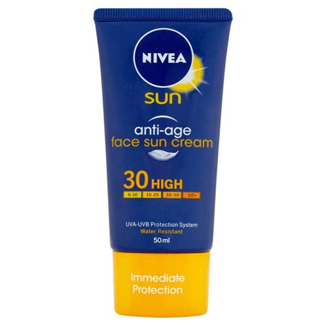 nivea sun anti age protection face sun cream high spf 30 50 ml uk beauty