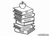 Books Coloring Pages School Stack Book Drawing Pile Colouring Getdrawings Back sketch template