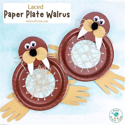 laced paper plate walrus craft kids craft room