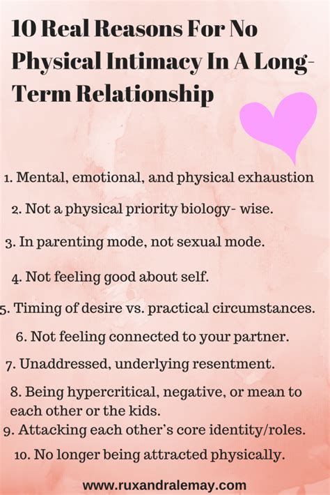 10 real reasons for no physical intimacy in a long term